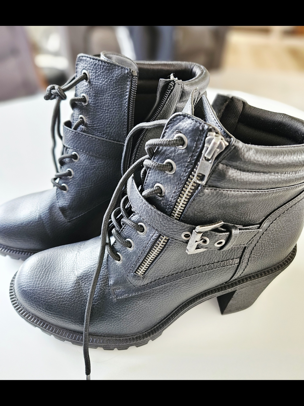 Torrid Lace-Up Ankle Booties with Side Zipper & Buckle